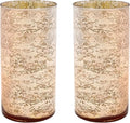 Hosley Set of 2 Mercury Rose Gold Glass Vases – Stylish Decorative Vessels for Boho Home Decor, Weddings, Events, Gifts, Table Centerpieces, and Creative DIY Craft Projects
