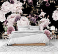 Cliouar-Peony Flowers Wall Mural - Purple Flower Wallpaper, Rose Mural Peel and Stick 137" x 102"