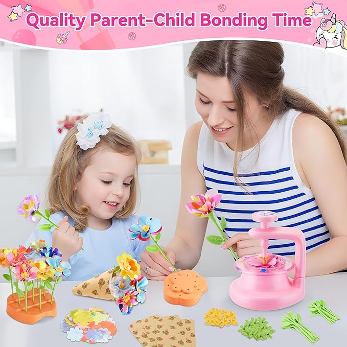 Hamdol Flower Press Toy Accessories for Kids, DIY Fabric Flower Craft Refill Kit, Arts & Crafts Supplies for Flower Bouquet Making