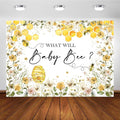 Avezano Bee Gender Reveal Backdrop What Will Baby Bee Photography Background Bumble Honeycomb Gender Reveal Party Decorations Banner Floral Theme Baby Shower Photo Backdrops (7x5ft)