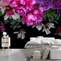 WFBHUA-Purple Peony Floral Wallpaper Mural Peel and Stick Large Self Adhesive Wall Mural for Living Room Bedroom 82"x57"