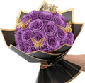 Waipfaru Glitter Roses Bouquet, DIY Lilac Fake Flowers Bouquet, Birthday Gifts for Women Mom, 24 Pcs Rose for Grandma Wife Girlfriend Valentines, Mothers Day, Anniversary, Graduation