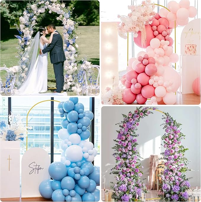 Fomcet 7.2x4FT Metal Arch Backdrop Stand Gold Wedding Arched Frame for Ceremony Birthday Party Graduation Bridal Baby Shower Anniversary Background Decoration