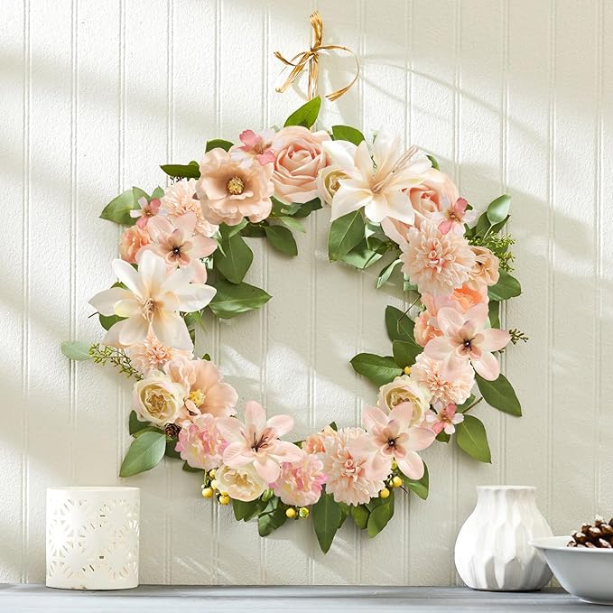 Fake Flower Heads for Crafts - Champagne Silk Artificial Roses, Peonies, Daisies & Mini Floral Heads Bulk (48-Pack) for Wedding Decor, Graduation Cap, Cake Topper, Home Decoration
