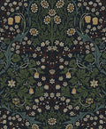 NextWall Seabrook Designs Victorian Garden Floral Vintage Prepasted Wallpaper (Midnight Blue & Evergreen)