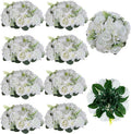 BLOSMON White Peony Flower Balls: 10pc 9.5 Inch Artificial Peonies Floral Arrangement Bouquet Wedding Centerpieces Decoration - Fake Silk Kissing Ball Center Piece Home Party Baby Shower Decor
