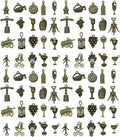 WOCRAFT 60pcs Antique Bronze Wine Bracelet Charms for Jewelry Making Sets DIY Necklace Bracelet Keychain Crafting Charms Kit Craft Supplies (SN871)