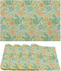 William Morris Placemats Boho Rural Farmhouse Vintage Floral Art Printed Dining Table Mats Set of 4 for Home Kitchen Holiday Picnic Party Decor 12x18in