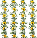 SOMYTING Artificial Sunflower Garland, 4 Packs 6ft Silk Sunflowers Vines Hanging Flowers Garland with Green Leaves for Party Baby Shower Birthday Wedding Room Decor (4PCS)