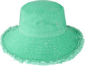 CHOK.LIDS Frayed Bucket Hats for Women Men Unisex Trendy Washed Cotton Floppy Wide Brim Boonie Outdoor Summer Beach Headwear