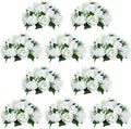 NUPTIO White Flower Centerpieces for Tables: 10 Pcs Artificial Flower Ball Arrangement for Wedding Party - 9.5 Inch Diameter Fake Floral Rose for Bridal Shower Decorations