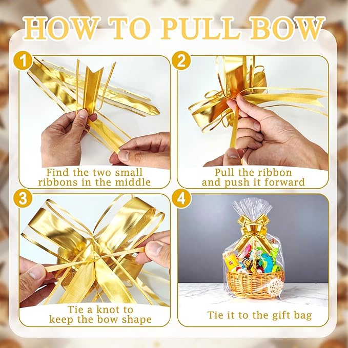 PigPotParty 16"x24" Clear Cellophane Gift Bags - Includes Bows – 10 Pack Cellophane Wrap for Gift Baskets, Plastic Gifts Bags for Gift Giving