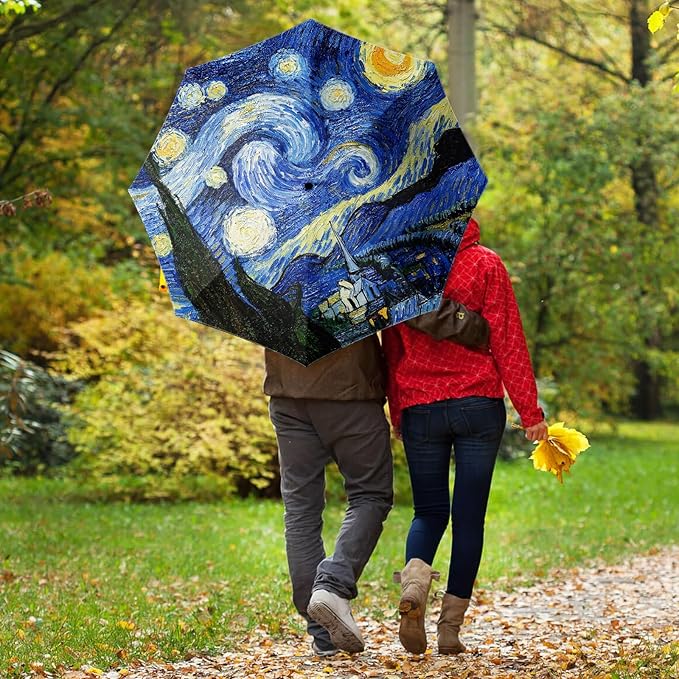 Small Compact Travel Automatic Folding Umbrella for Women, Portable Lightweight, Rain, Wind, UV Sun Shade