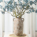 Large Flower Vase Home Decor - 12 inch Tall Ceramic Farmhouse Rustic Table Vases with Handle Living Room Decoration Decorative Modern Vintage for Floor Kitchen Shelf Coffee Dining Desk Fireplace