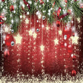 SJOLOON Christmas Backdrops Red Ball Theme Background Shining Stars Background New Year Backdrop for Christmas Party Decoration Banner Photo Shoot 12364 (8x8FT)