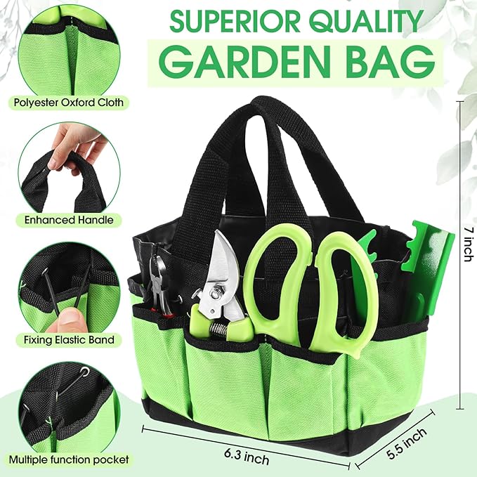 WILLBOND 207 Pcs Flower Arrangement Supplies Christmas Green Florist Garden Tools Gift Kit for Women Include Bag Thorn Remover Rose Stripper Outdoor Hand Tools Stem Pruning Shear Gloves Stem Wire Etc