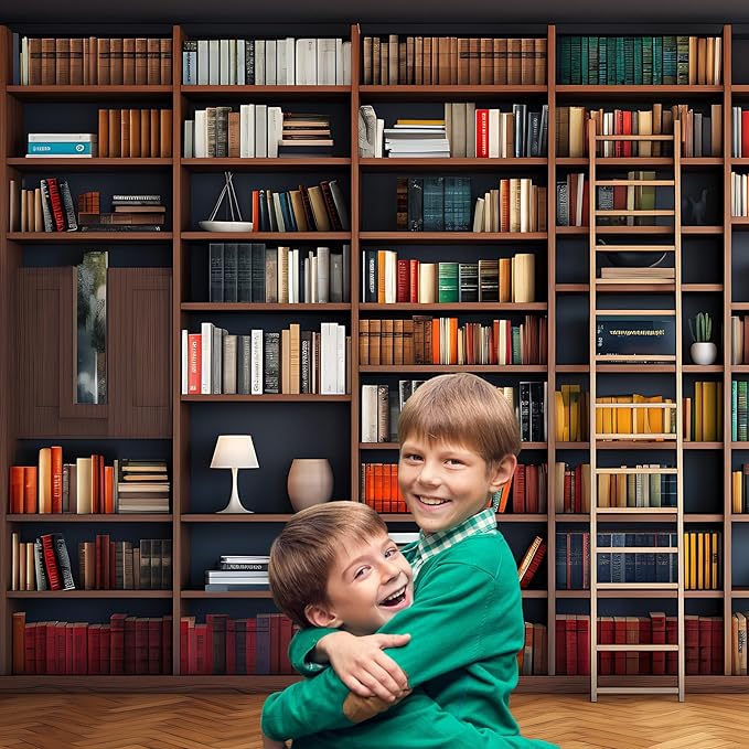 Bookshelf Photography Background School Library Bookcase Backdrop Conference Online Office Backgrounds Webcam Zoom Meeting Decor Backdrops Portrait Photo Video Studio Office Decor 20x10ft