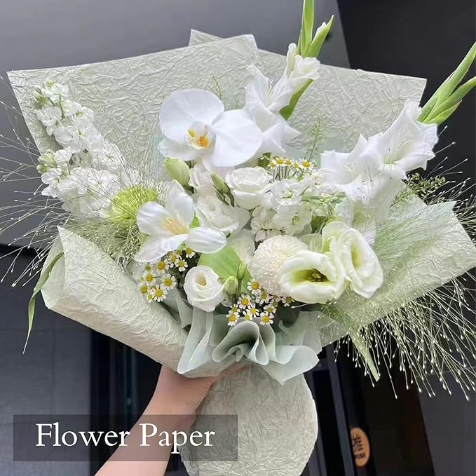 LLBWKC 40 Sheets Flower Wrapping Papers, Korean Cotton Wrapping Flower Paper, Non-Woven Floral Wrapping Paper, Waterproof Flower Bouquet Wrapping Papers for Florist Supplies, Gift Packaging 18x23 in