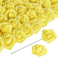 Yellow Glitter Roses 30 PCS Foam Flowers Glitter Roses with Stem Artificial Flowers for DIY Wedding Bridal Bouquet Party Centerpieces Decor(Yellow)