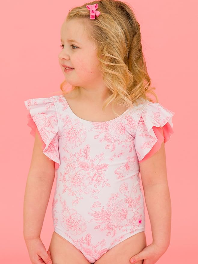 RuffleButts® Baby/Toddler Girls Ruffle Strap One Piece Swimsuit w/UPF 50+ Sun Protection