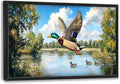 Farmhouse Duck Large Wall Art Framed Rustic Wall Decor for Living Room Lake Duck Hunting Pictures Oversized Canvas Print Painting Modern Extra Large Framed Artwork for Bedroom Office 36"x24"