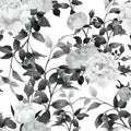 Floral Wallpaper Peel and Stick Black and White Wallpaper Self Adhesive Removable Vinyl Flower Contact Paper for Decorative Bedroom Home Wall (17.7"x236.2")