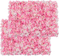 Flower Wall Panel Set, U'Artliens Artificial Wall Flower Backdrop 24x16 Inch 3D Silk Hydrangea Rose Floral Panel for Photo Background Home Party Wedding Backdrop Decoration (2pcs, Pink)