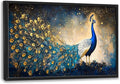 Peacock Large Wall Art Framed Gold Wall Decor for Living Room Mountain Peacock Pictures Oversized Canvas Print Painting Modern Extra Large Framed Artwork for Bedroom Office Home Decor 36"x24"