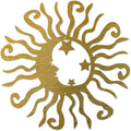 Riverside Designs Wacky Solar Moon Metal Wall Art Steel Outdoor Decor | Heavy-Duty and Waterproof | Made in USA (Gold, 36L x 36W)