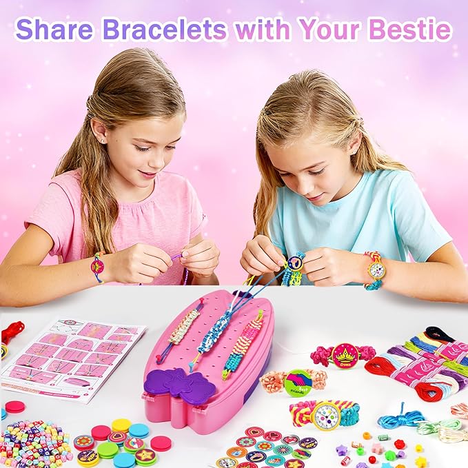 Friendship Bracelet Making Kit, Arts and Crafts for Kids Ages 8-12, DIY String Bracelets Maker for Girl, Jewelry Making Kit for 6 7 8, Birthday Christmas Gifts for Teen 8 9 10 11 12 Year Old Girls