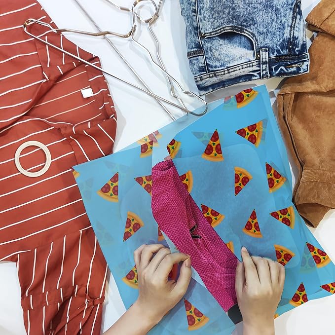 Pizza Printed Tissue Paper for Gift Bags or Boxes and Wrapping - Food Bulk Decorative Art Tissue Paper for Packaging and Gifting | 24 Sheets 20" x 30"