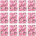 12 Pcs Flower Wall Panel Artificial Flower Backdrop 3D Silk Rose Floral Wall Decorative Faux Flower Wall Background Home Decoration