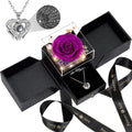 FIACO Gifts for Women Preserved Real Roses with I Love You Necklace Fresh Forever Flowers Birthday Gifts for Mom Grandma Wife Girlfriend on Anniversary Christmas Valentines Romantic Gift