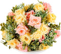KAOYOO 2 PCS Artificial Rose Bouquet Short Stems for DIY Wedding Decoration Bridal Bouquet Home Decorations(2-PCS)