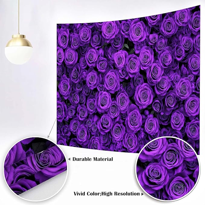 15x10ft Purple Flower Floral Backdrop Background Photography Flower Wall Lavender Backdrop for Party Wedding Girls Birthday Princess Mother's Day Bridal Shower Anniversary Banner Decor Studio Photo