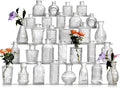 Glass Bud Vase Set of 30 - Small Vases for Flowers in Bulk - Assorted Vintage Crystal Vases for Flowers, Table Centerpieces (Clear, 30 Pcs)