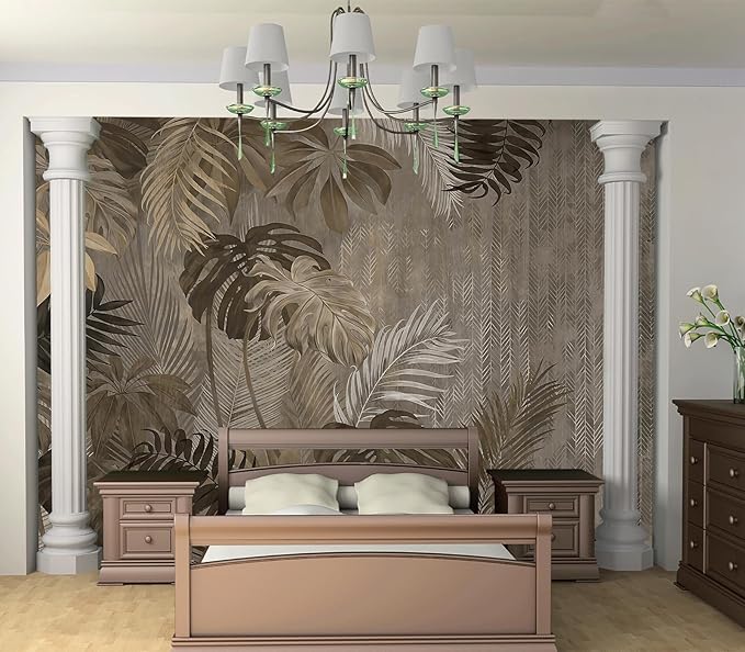 Cliouar-Turtle Backed Bamboo Plantain Leaf Plant Wall Mural Wallpaper Peel and Stick 90" x 67"