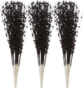 Sea Team 24-Pack Artificial Glitter Berry Stem Ornaments, Decorative Bead Sticks, Glittery Twigs, Picks, Branches for Christmas Tree, Small Vase, Holiday, Wedding, Party (17 Inches, Black)