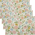 Colorful Floral Placemats Set of 4, 17x12 Inch Watercolor Spring Botanical Aesthetic Wildflower Nature Rustic Art Printed Table Mats for Home Party Kitchen Dining Decor
