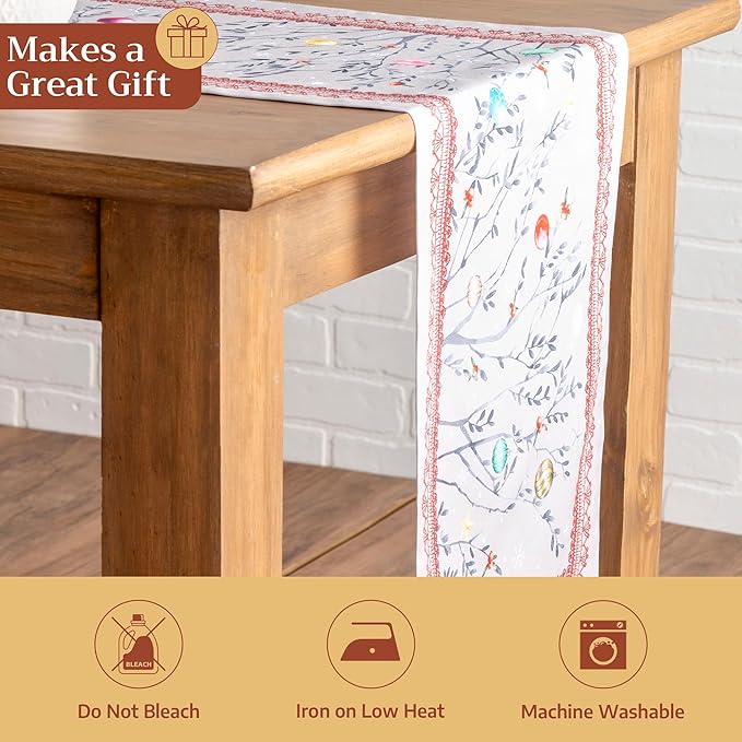 Maison d' Hermine Table Runner 100% Cotton Single Layer Table Runners 72 inches Long for Thanksgiving Christmas Decorations Home Kitchen Dining Party Wedding (Fairy Christmas, 14.5" x 72")