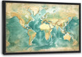 World Map Large Wall Art Framed Wall Decor for Living Room, Map Pictures Oversized Canvas Print Painting Modern Extra Large Framed Artwork for Bedroom Office Home Decor 36"x24"