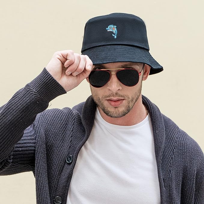 ZLYC Unisex Fashion Embroidered Bucket Hat Summer Fisherman Cap for Men Women