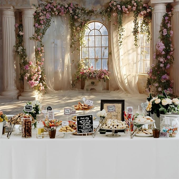 Baocicco Fantasy Castle Backdrops for Wedding 10x8ft Princess Boudoir House Backdrop Windowsills Roman Column Photography Background Bridal Shower Baby Shower Birthday Banner Backdrop