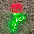 Flower Neon Sign Rose Sign Light,LED Neon Light for Wall Decor Flowers Shaped Light up Sign for Bedroom, Christmas, Shop, Teen Room, Dormitory Beautiful For Her,SIGNVIA,Size:45cm
