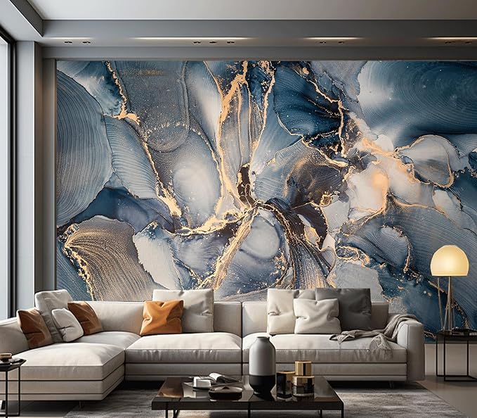 Cliouar-Shining Golden Texture imitating Marble Cutting Peel and Stick 90" x 67"