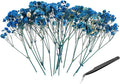 PATIKIL Mini Dried Gypsophila Flower Kit, 30Pcs 4 Inch Dark Blue Natural Pressed Floral Bundles with Tweezer for DIY Resin Crafts Gift Wedding Christmas Card Decor Flower Bouquets