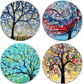 Color Tree of Life Round Coaster Set - Made of Recycled Rubber - Set of 4