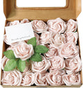 Meldel Artificial Flower 25pcs Real Looking Pink Fake Foam Roses with Stems for DIY Wedding Bouquets Gifts Bridal Shower Faux Floral Centerpieces Arrangements Home Party Tables Decorations