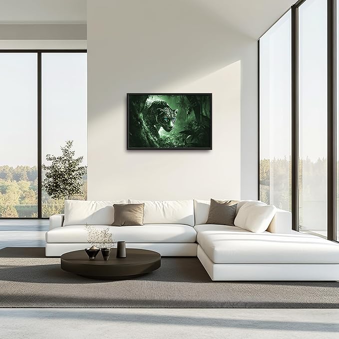 Forest Leopard Large Decor Framed Wall Art Animal Pictures for Living Room, Oversized Canvas Print Painting Modern Extra Large Framed Artwork for Bedroom Office Home Decor 36"x24"
