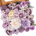 Artificial Flowers Combo Purple Rose Hydrangea Fake Flowers with Stem for DIY Wedding Bouquets Centerpieces Arrangements Bridal Baby Shower Home Decor